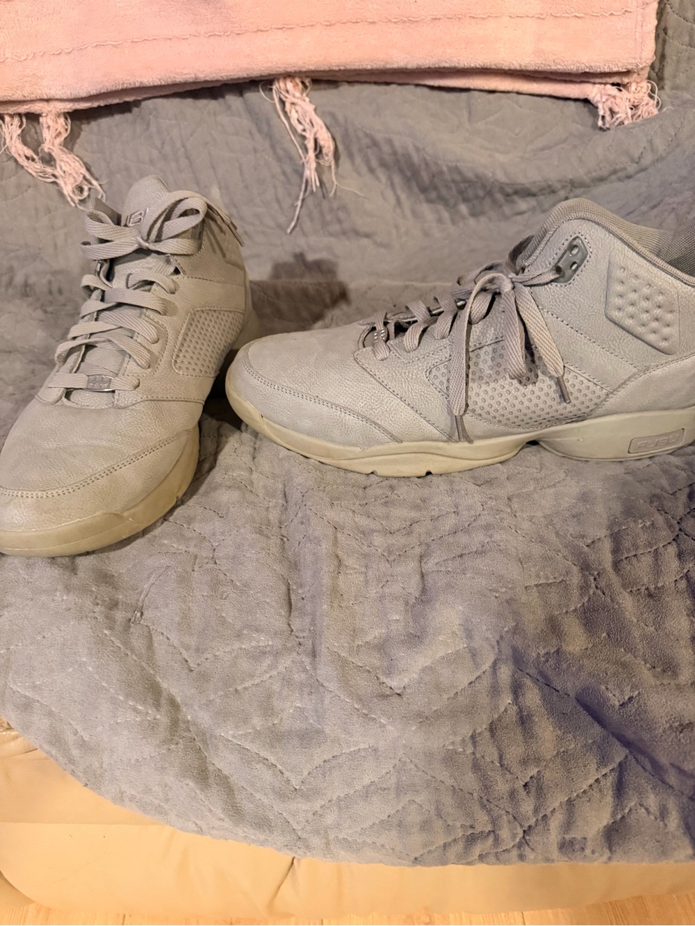 Men's Light Gray Suede High-Top Sneakers